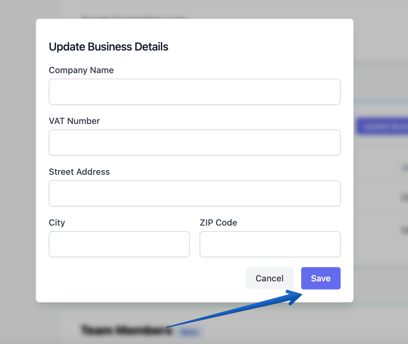 SEOJuice save button for business details