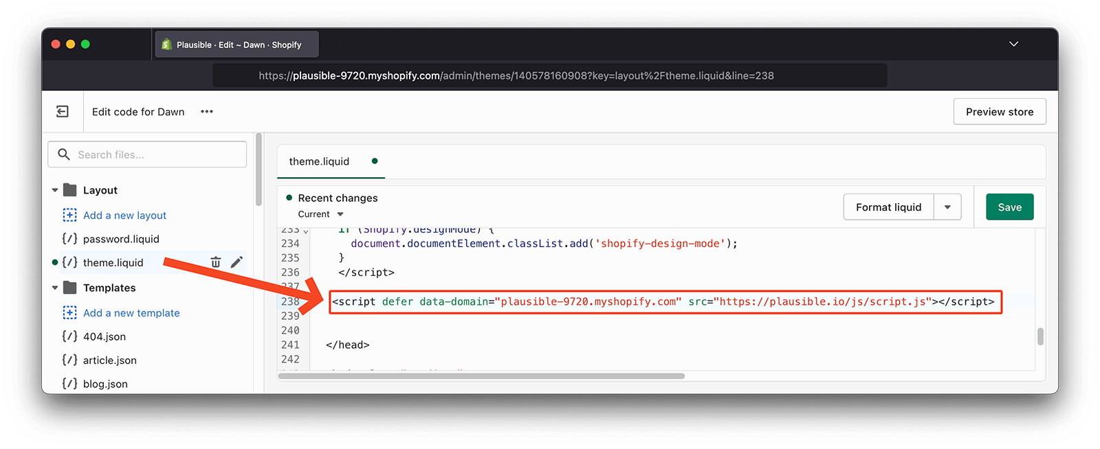 Shopify theme hamburger menu with Edit code option