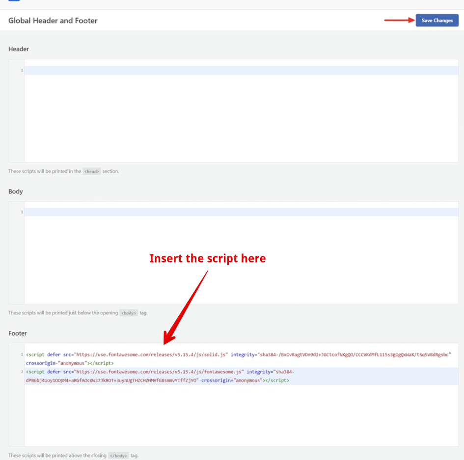 WPCode header and footer interface with SEOJuice script
